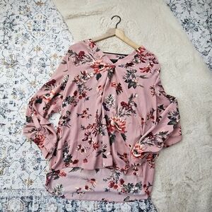 Zac and Rachel Mauve Pink Floral Blouse Women XL